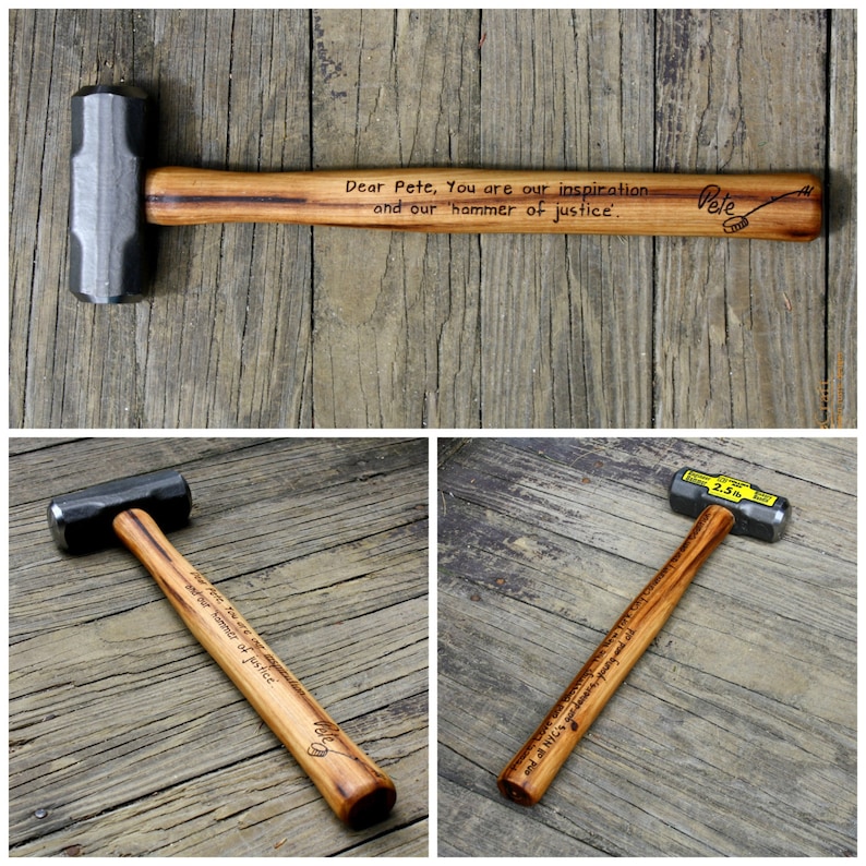 Personalized Sledgehammer Engraved Hammer Fathers Day Gift Husband Gift Best Man Gift Engraved & custom designed image 2