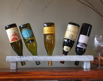 Rustikales Weinregal aus Holz - Personalisiertes 5-Flaschen-Weinregal