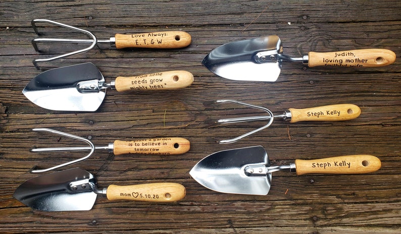 Personalized Garden Tool Set Hand Trowel Short Shovel Gardener Gift for mom Retirement Gifts Garden Knife Mother's Day Gift image 10