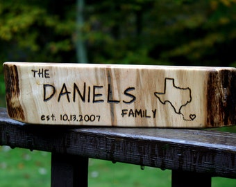 Personalized Wood Sign – Rustic Engraved 5th Anniversary Gift