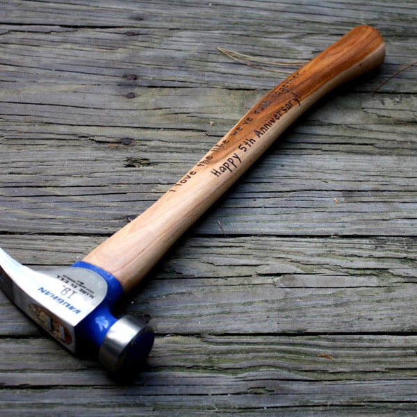 Fathers Day Gifts- 5th Anniversary Gifts for Men- Premium Personalized Hammer - Engraved Hammer - Husband Gift- Best Man Gift- Hand engraved