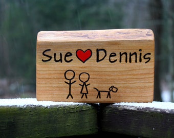 Small Rustic Sign-Personalized Family Name Gift- Custom Wood Sign- Hand Engraved Hand Painted