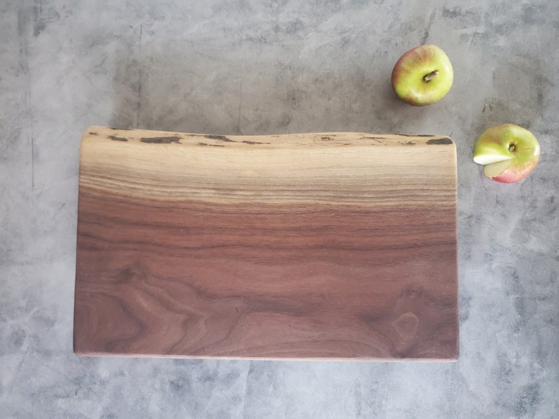 Black Walnut Footed Cutting Board Personalized Kitchen 5th anniversary Gift Serving Board Organic Live Edge Wood Cutting Board 786 image 1