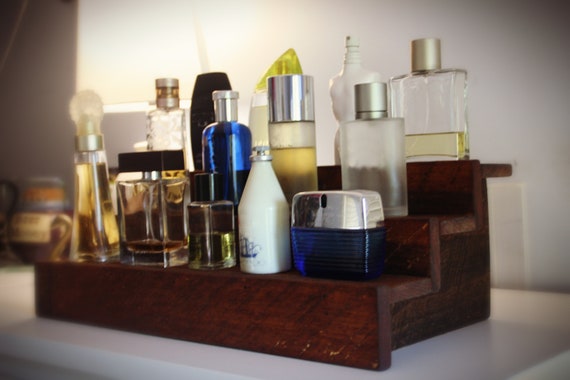 Cologne Bottle Wood Shelf Perfume Bottle Organizer Organize Cologne Bottles  With a Rustic Wood Single, Double or Triple Shelf 