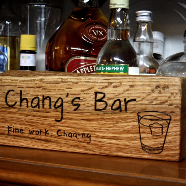 Custom Bar Sign- Hand engraved Custom Rustic Wood Sign - Personalized Gift - Gift for him- Man Cave Gift- Fathers Day Gift Ideas