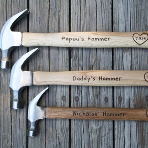 Engraved Hammers Personalized Tools Father of the Bride Gift Personalized Wood 5th Iron 6th Anniversary New Dad Gift Add your logo image 3