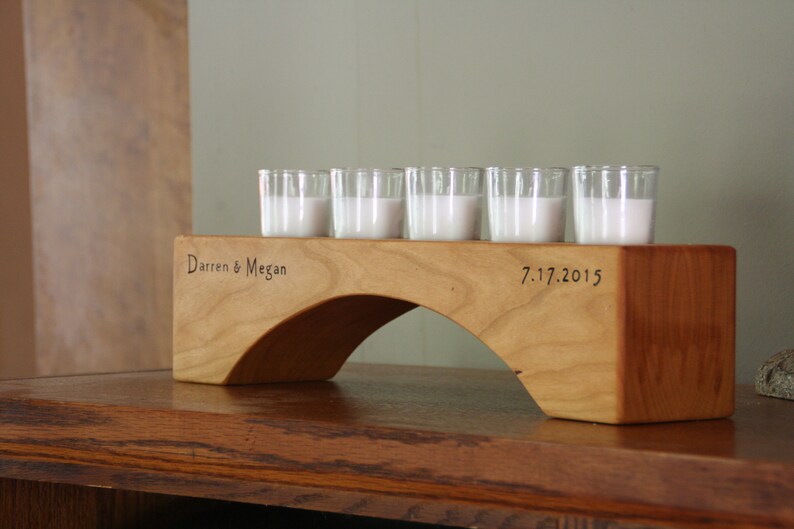 Personalized Candle Holder Rustic Wood Votive Candle Holder Etsy