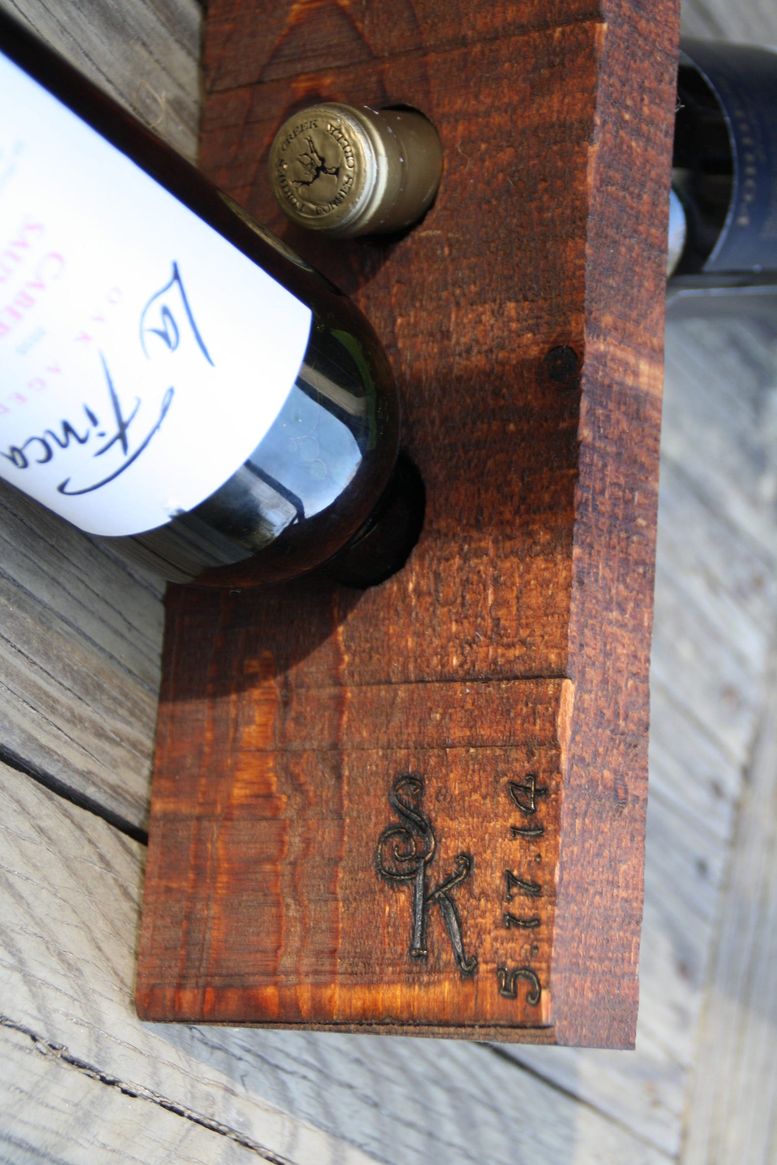 Rustic Wine Rack WallHanging Personalized 6 Bottle Etsy