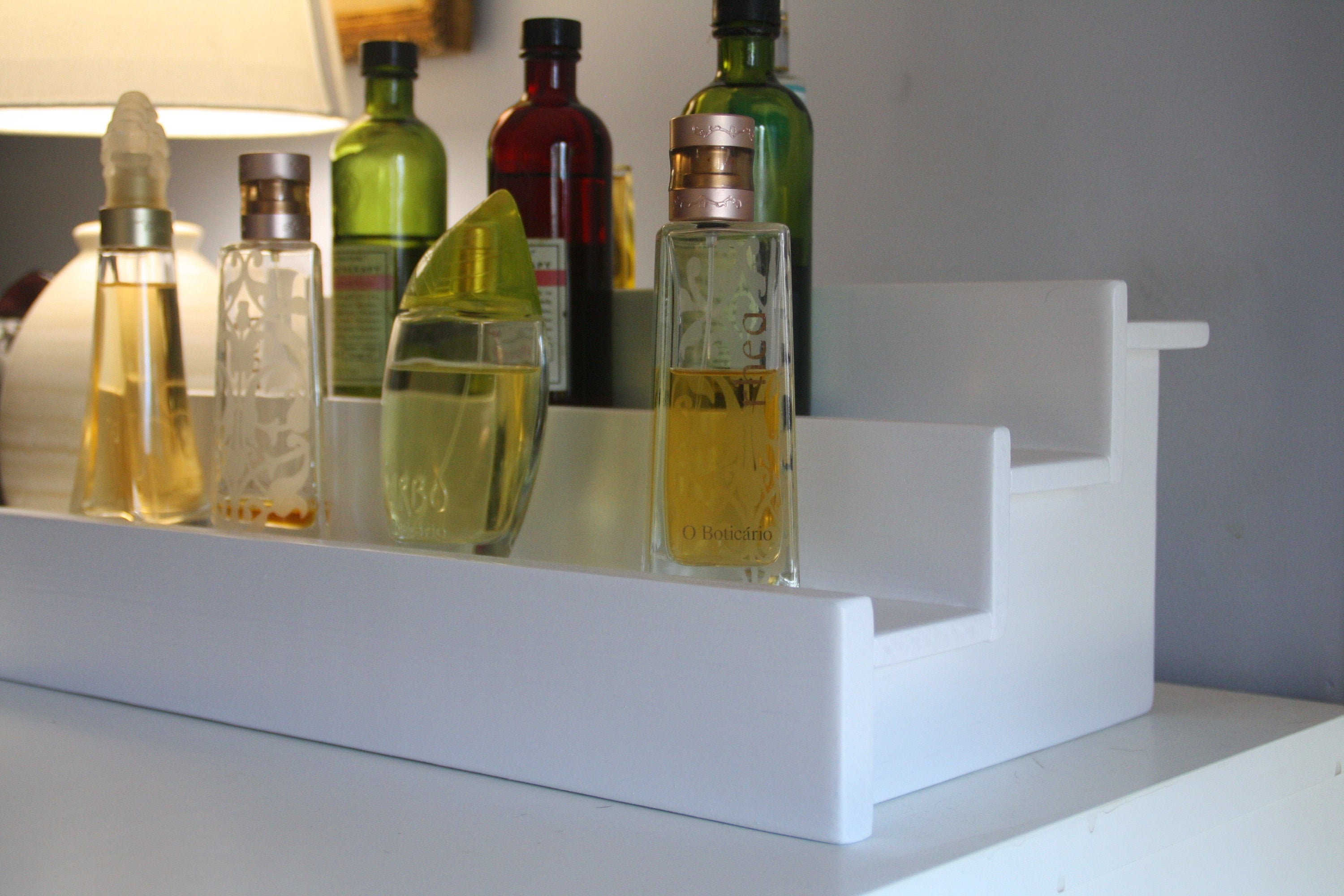 White Cologne Bottle Shelf Wood shelf Perfume Bottle Etsy