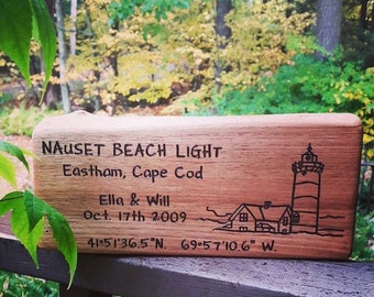 Beach House Gift- Personalized Art- Custom City State - Rustic Wood Sign - Personalized Gift - Hand Engraved