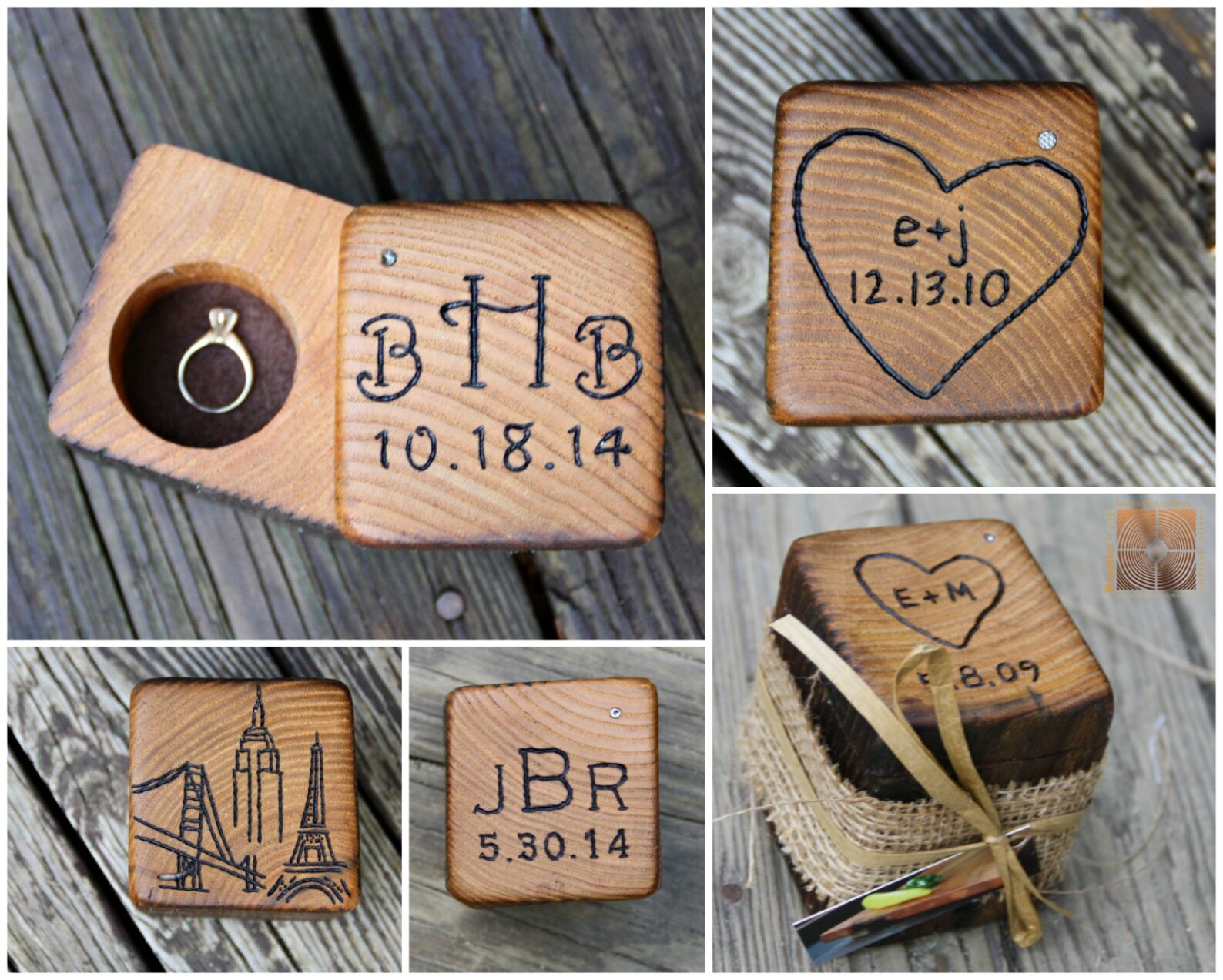 Wood Ring Box Wedding Gifts Barn Wedding Personalized Etsy