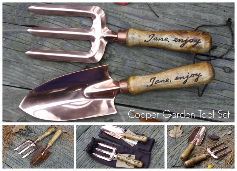 Personalized Garden Tool Set Hand Trowel Short Shovel Gardener Gift for mom Retirement Gifts Garden Knife Mother's Day Gift Copper Grdn Tool Set