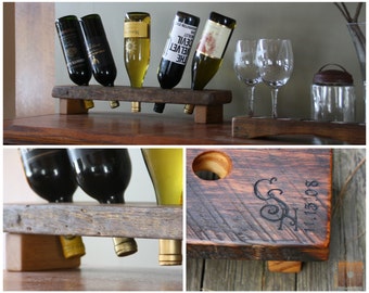 Rustic Wine Rack- Unique Wedding Gifts - Personalized Wine Rack- Reclaimed Wood Riddling Rack - 5th Anniversary Wood Gift