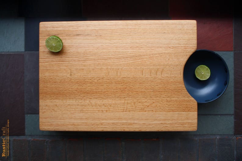 Large Wood Cutting Board Raised Modern AgrarianWood Cutting Board Raised Modern Design with Bowl Cutout option image 2