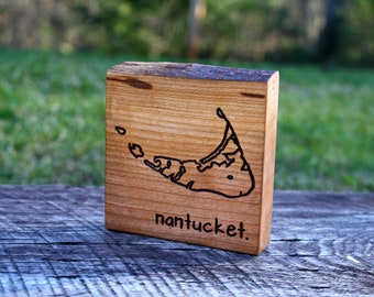 Nantucket Island Wood Art – Rustic Personalized Gift