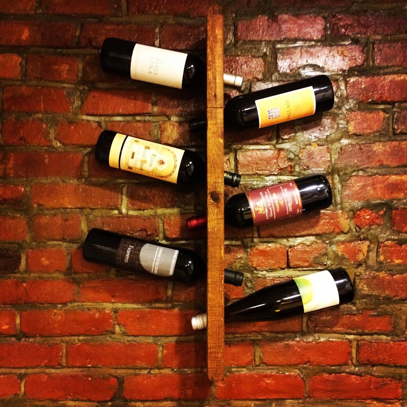 Rustic Wine Rack WallHanging Personalized 6 Bottle Etsy