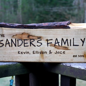 Custom Rustic Wood Sign - Large-Long - Personalized Gift - Hand Engraved - Unique wedding gift- Family Established Wood Sign