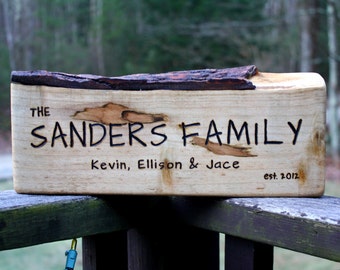 Custom Rustic Wood Sign - Large-Long - Personalized Gift - Hand Engraved - Unique wedding gift- Family Established Wood Sign