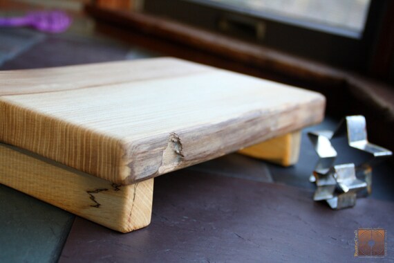 Spalted American Elm Footed Cutting Board – Personalized Rustic Wood Tray