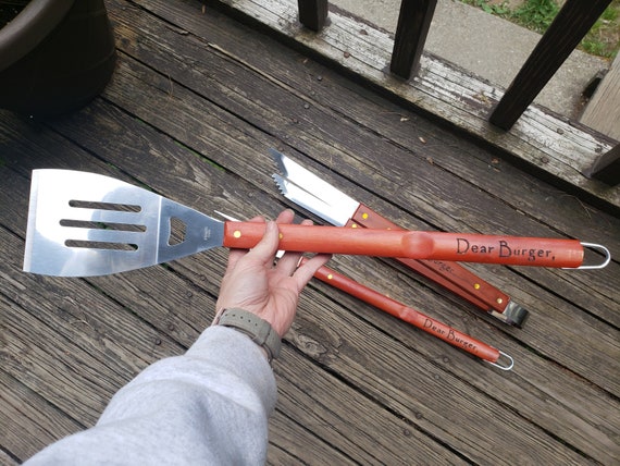 Personalized Grill tool set - Engraved BBQ Tools - Husband Gift