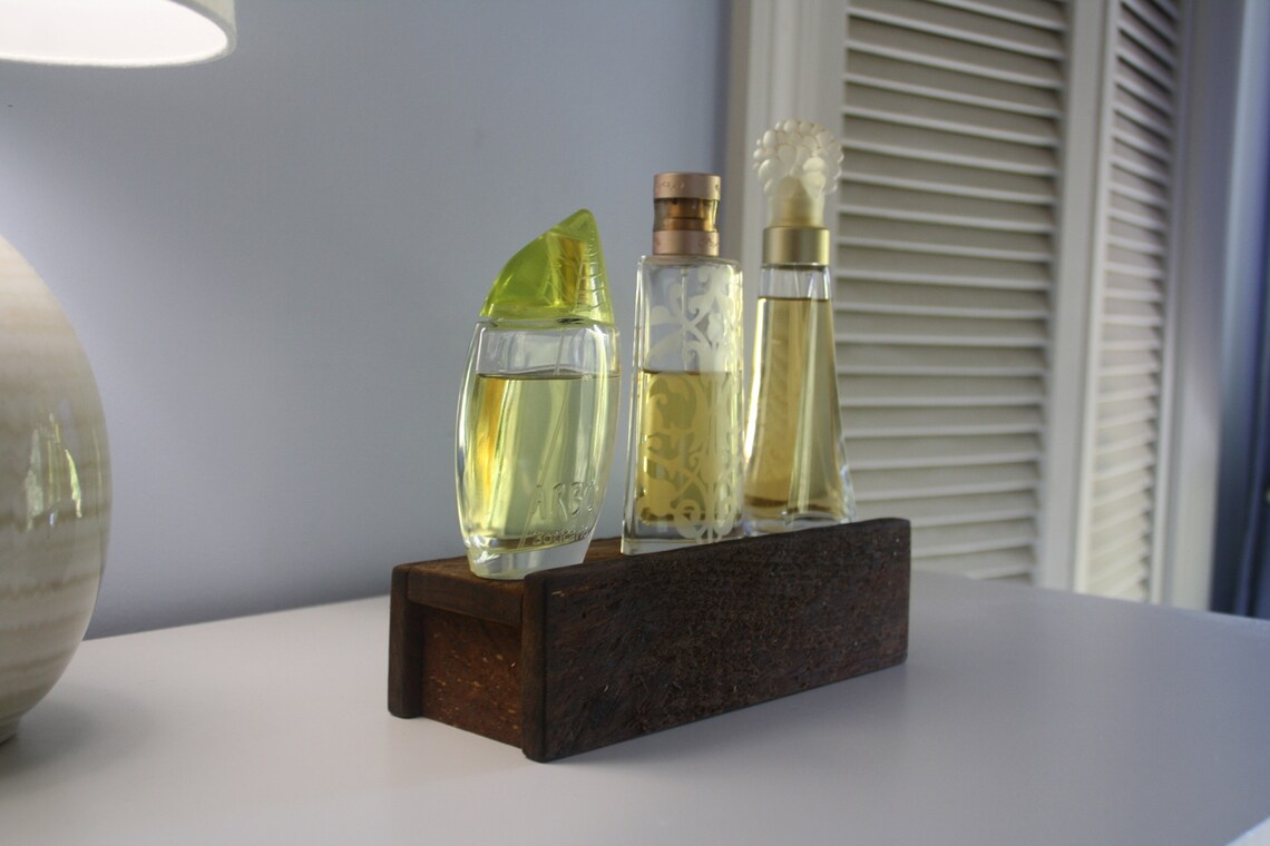Wood shelf Cologne Bottle Shelf Perfume Bottle Shelf Made Etsy