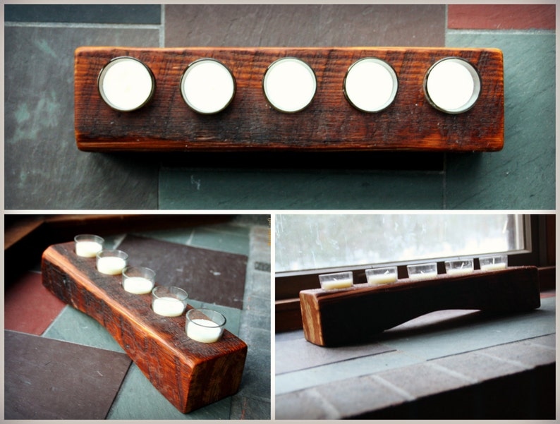 Personalized Candle Holder Rustic Wood Votive Candle Holder Etsy