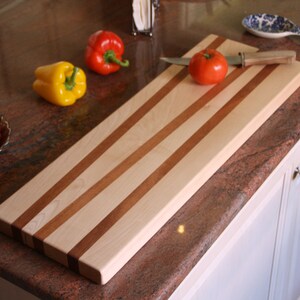 Handcrafted Wood Cutting Board- Maple & Black Walnut - Unique Wedding Gifts- 5th Anniversary gifts- Personalized Wood