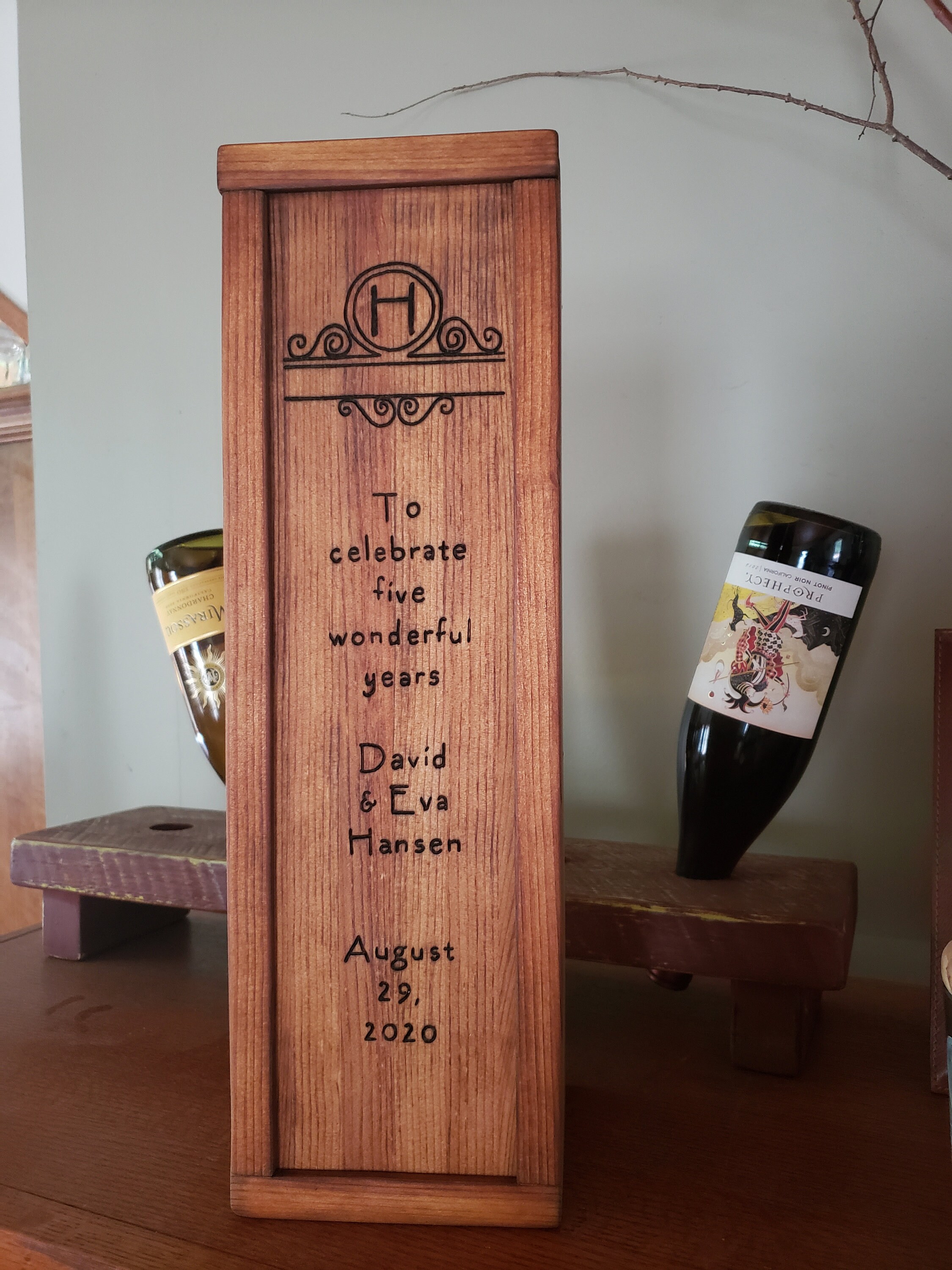 Personalized Wine Box Unique Wedding Gift 5th Anniversary Etsy