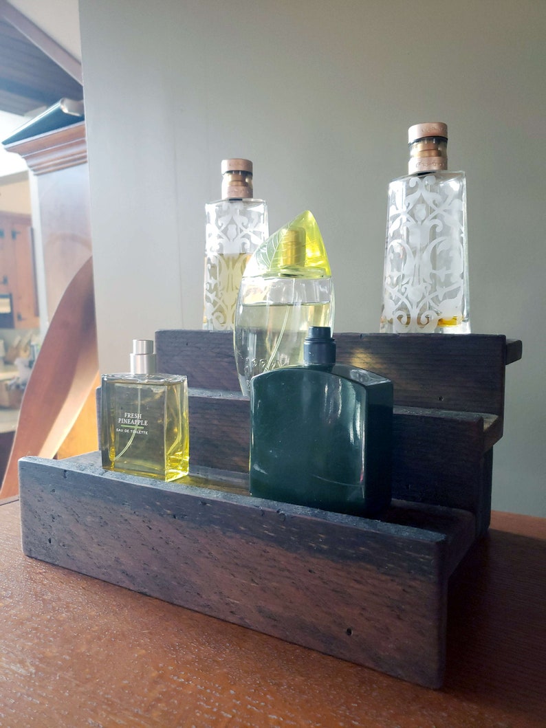 Wood shelf Cologne Bottle Shelf Perfume Bottle Shelf Made Etsy