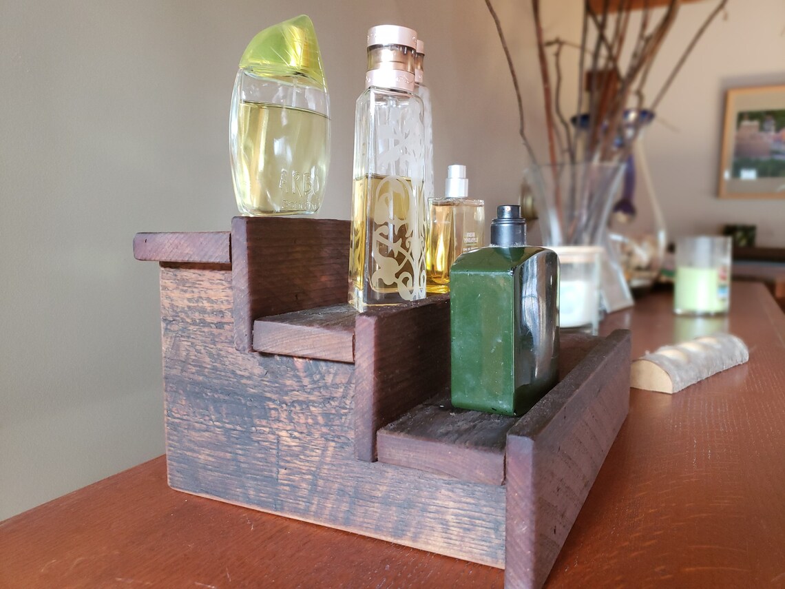 Wood shelf Cologne Bottle Shelf Perfume Bottle Shelf Made Etsy
