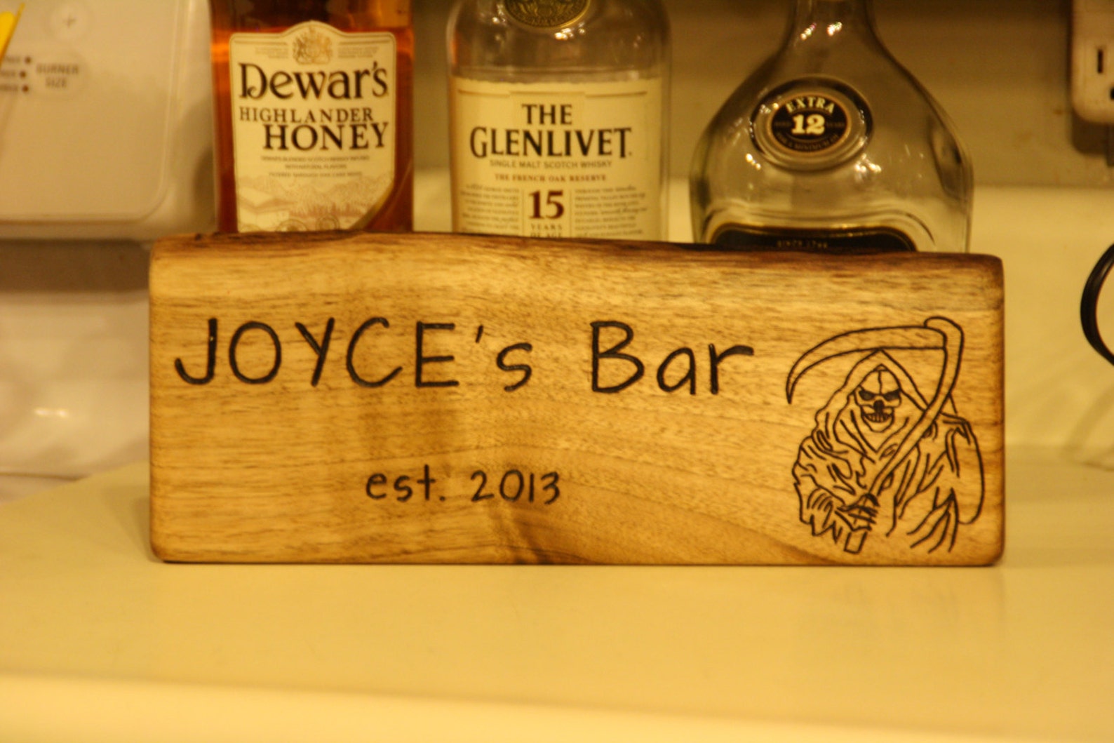 Custom Bar Sign Hand Engraved Custom Rustic Wood Sign Etsy