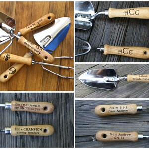 Personalized Garden Tool Set Hand Trowel Short Shovel Gardener Gift for mom Retirement Gifts Garden Knife Mother's Day Gift image 4