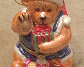 Vintage Christmas Bear Music Box