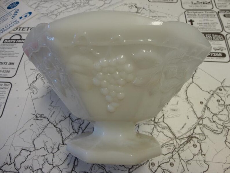 Vintage Milk Glass Fruit Bowl