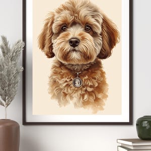 Retrato vintage de Cockapoo, Colección Heritage Hounds, Tonos neutros