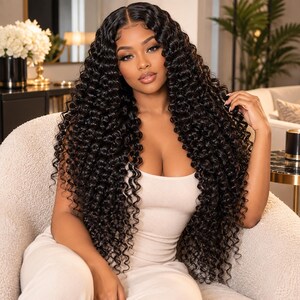 Paquetes de cabello humano brasileño de ondas profundas, extensiones de trama rizadas sin tratar (3B/3C)