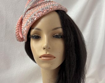 Pink Lace Rhinestone Church Hat: Beaded Hat Pin, Special  display picture 1