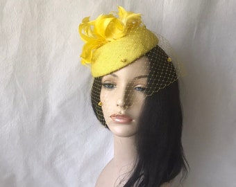 Extra Large Yellow Kentucky Derby Fascinator: Wedding, Tea  display picture 3