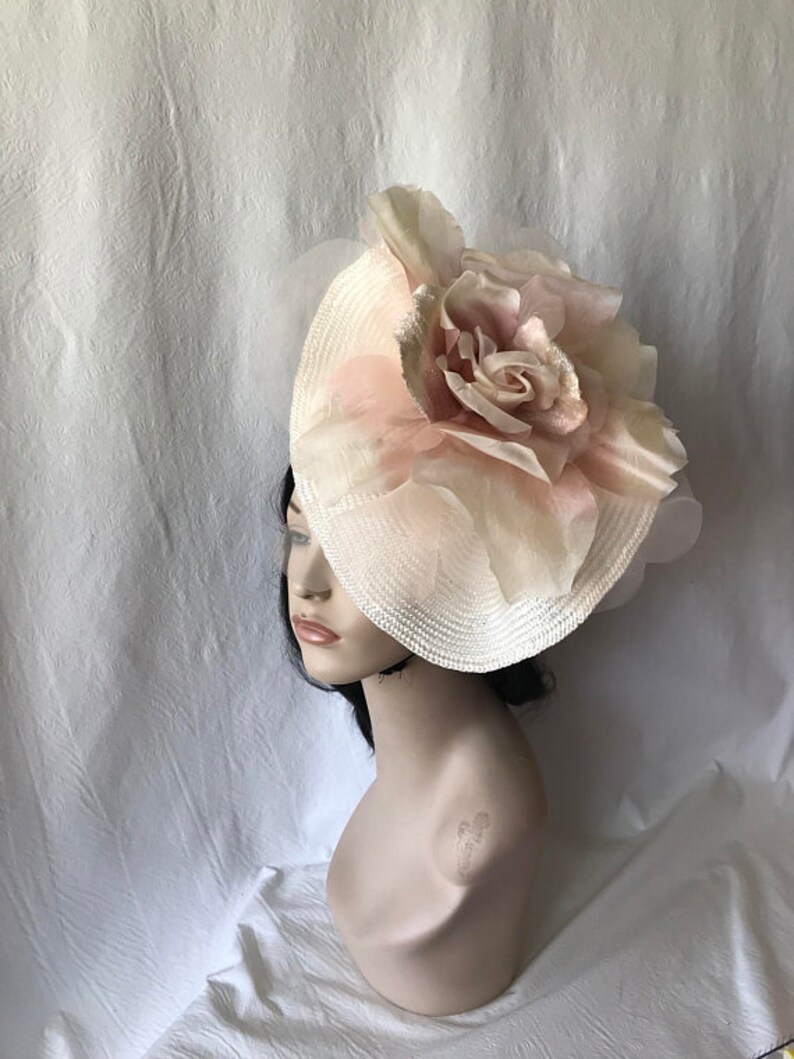 Blush pink fascinator hat Blush Bridal hat Mauve Etsy