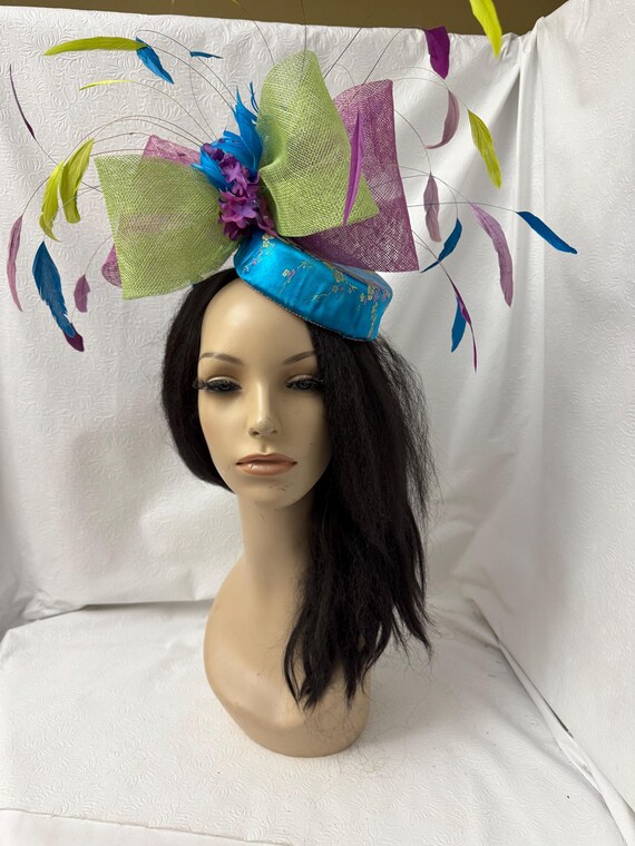 Colorful Feather Fascinator Hat for Derby, Church, Tea Party 