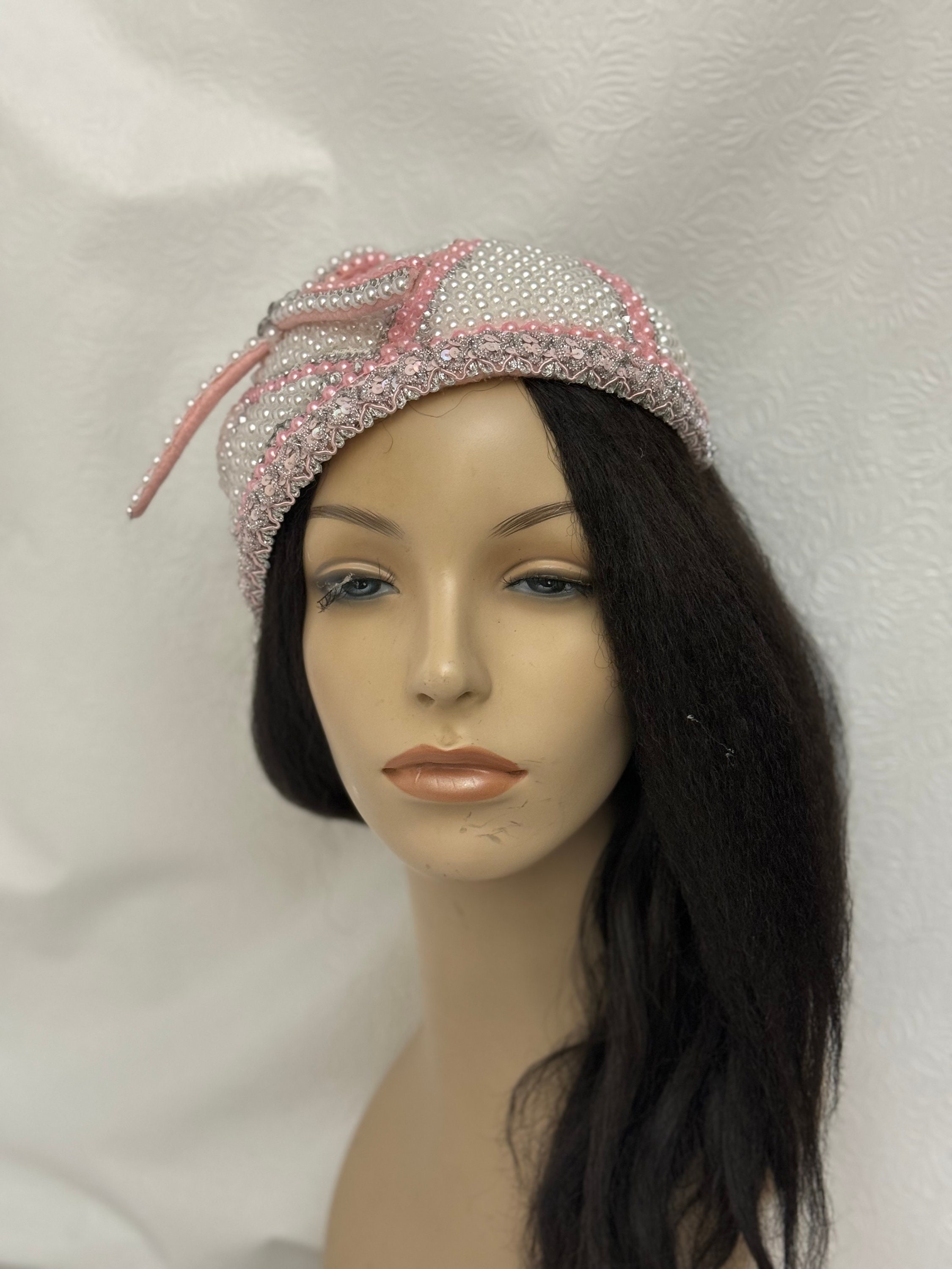 Vintage pink rhinestone, fascinator hat Kentucky Derby Hat Fascinator Crystal Rhinestone Jewel  main image 2