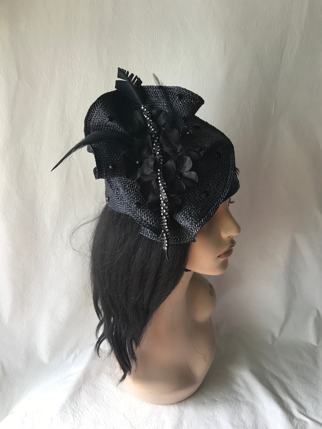 Black Women's Church Hat, Formal Church Hat, Mother of the Bride Hat