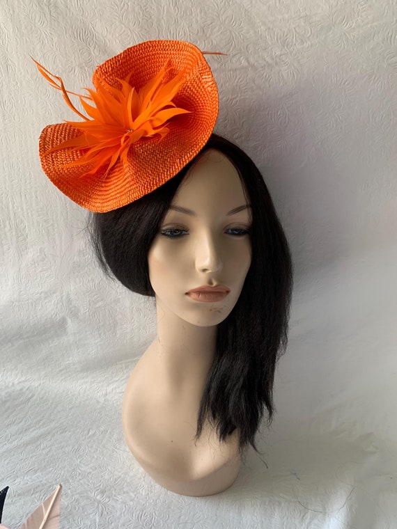 Orange Kentucky Derby Fascinator Hat Headband for Women  display picture 2