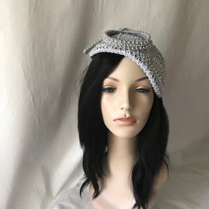 1950 Vintage style Silver Church half hat