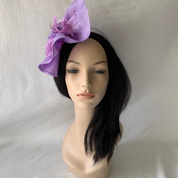 Lilac Kentucky Derby fascinator light purple flower fascinator headband Mother of the bride wedding headpiece church toddler Tea Party hat