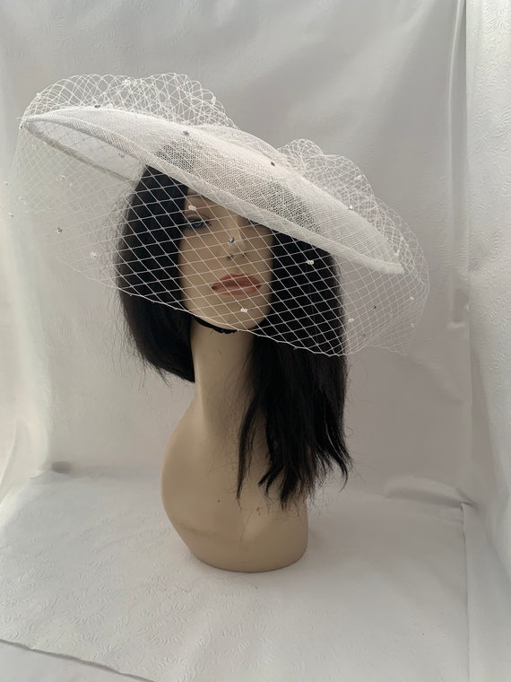 5544 Women\'s Church Hat For Baptism Wedding Wide Brim Rhinestone Fascinator VECRY Womens Church Baptism Wedding Hat Tea Party Derby  main image 4