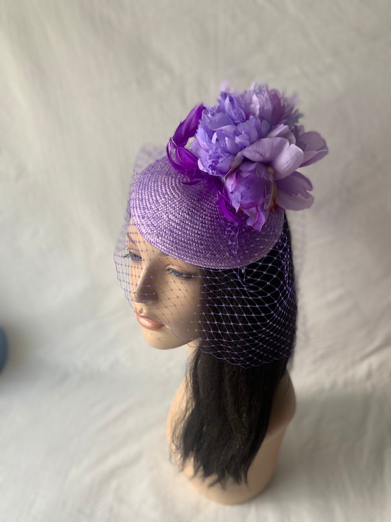 Elegant Lavender Fascinator Light Lavender Purple Fascinator on Headband Womens Tea  main image 2