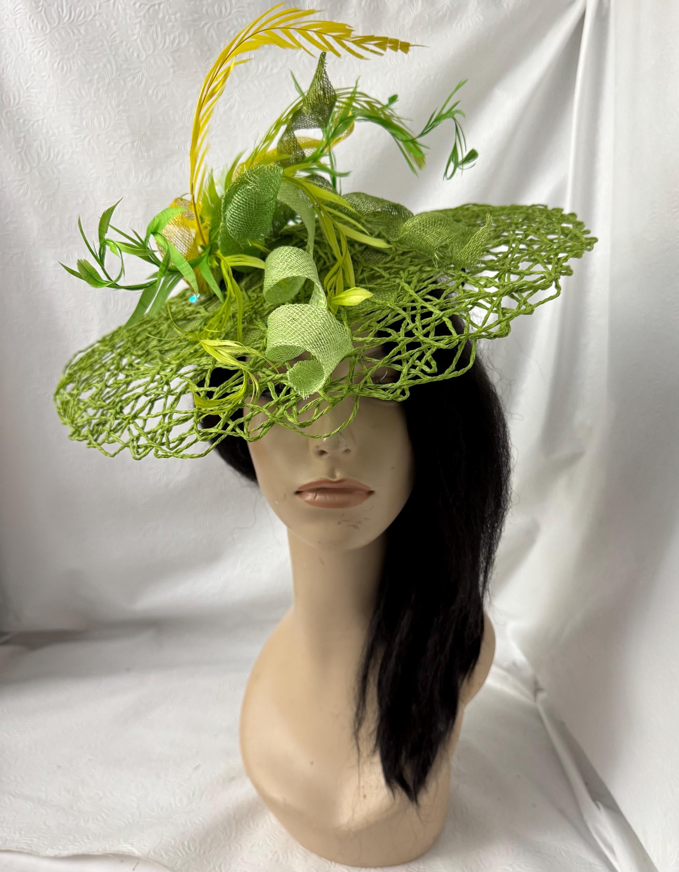 Lime Green Derby Hat - Etsy display picture 2