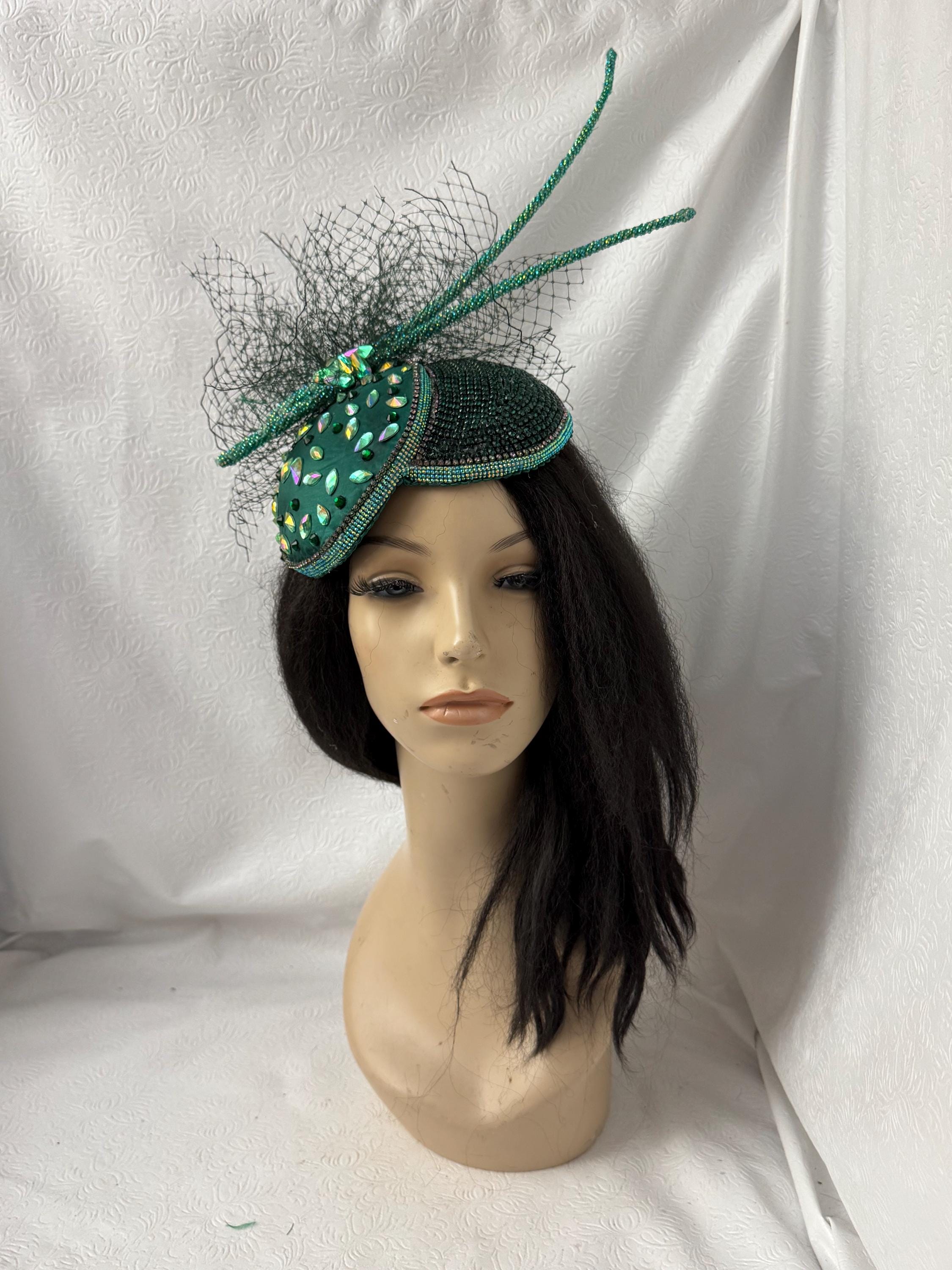 Green Rhinestone Church Hat - Etsy