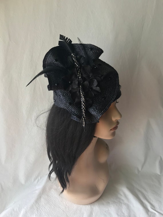 Buy Black Womens Church Hat, Formal Church Hat, Mother of  display picture 1